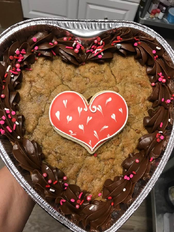 DIY heart cookie cake pan ✨life hack✨💗 #baking #valentinesday #recipe, cookie  cake recipe